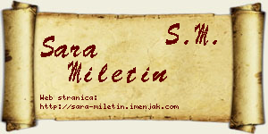 Sara Miletin vizit kartica